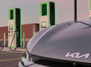 A Kia EV6 charging.