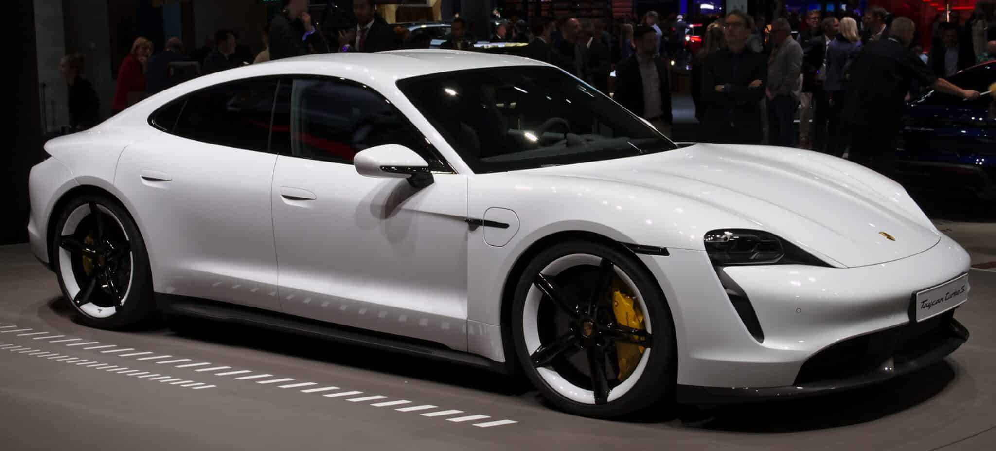 Porsche Taycan in white